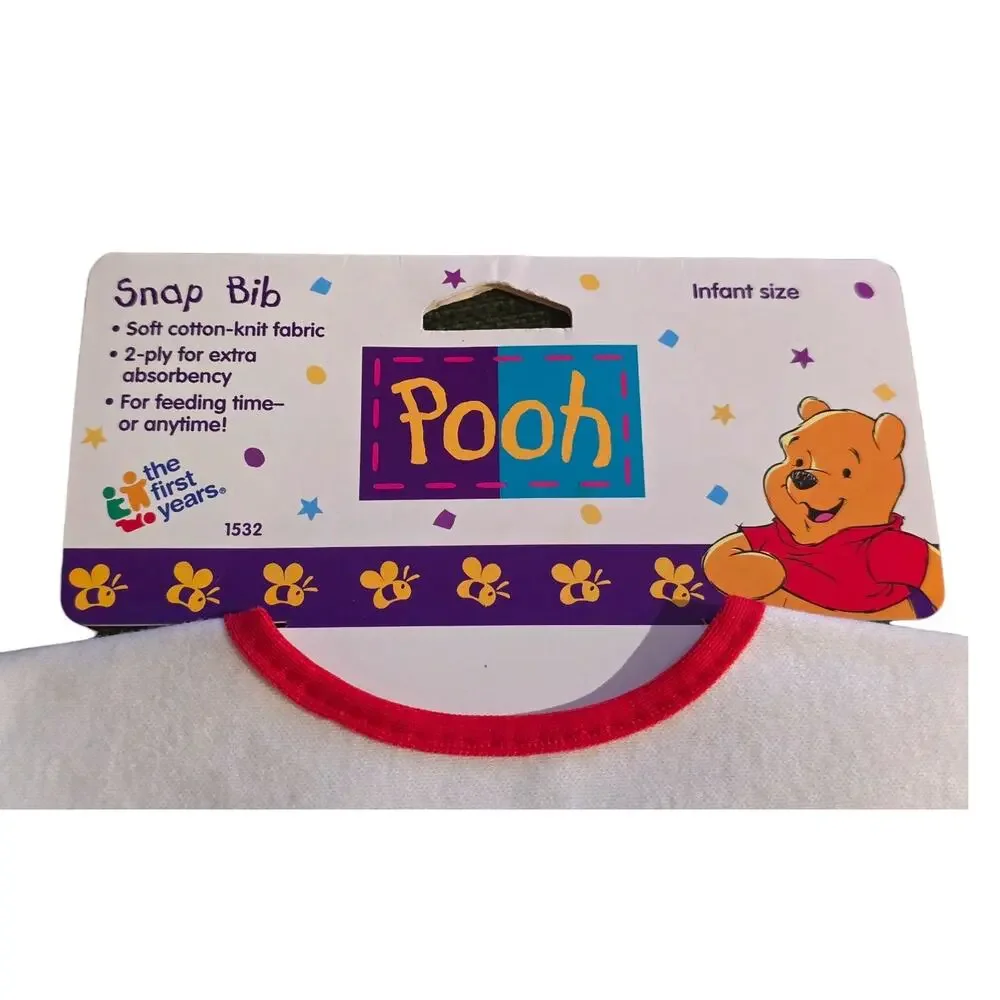 Vintage Disney Winnie the Pooh snap bib retro first years 1997 NOS